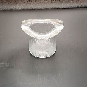 Vintage Clear Glass Art Deco Top Hat  Ashtray 2.5"